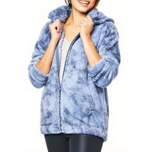 G by Giuliana The Cloud Zip Front Hooded Jacket 765-222 INDIGO TIE DYE 2X